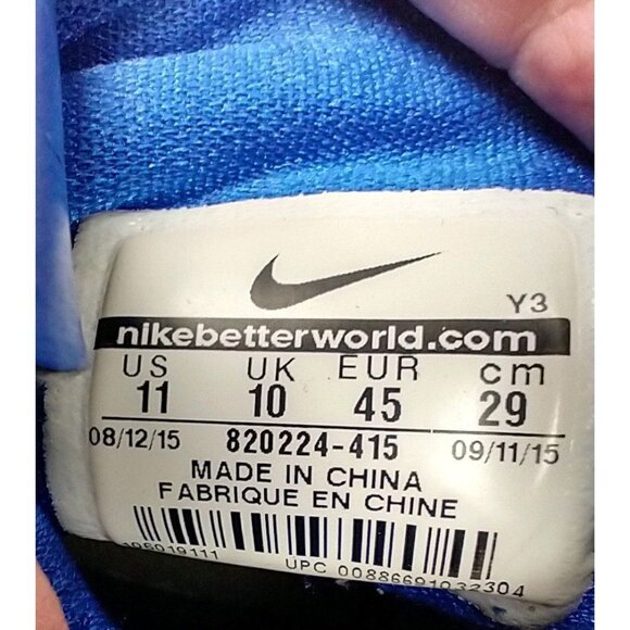 Nike Zoom Hyperrev 2015 Basketball Shoes Sneakers Blue White Men’s 11 - Picture 7 of 15